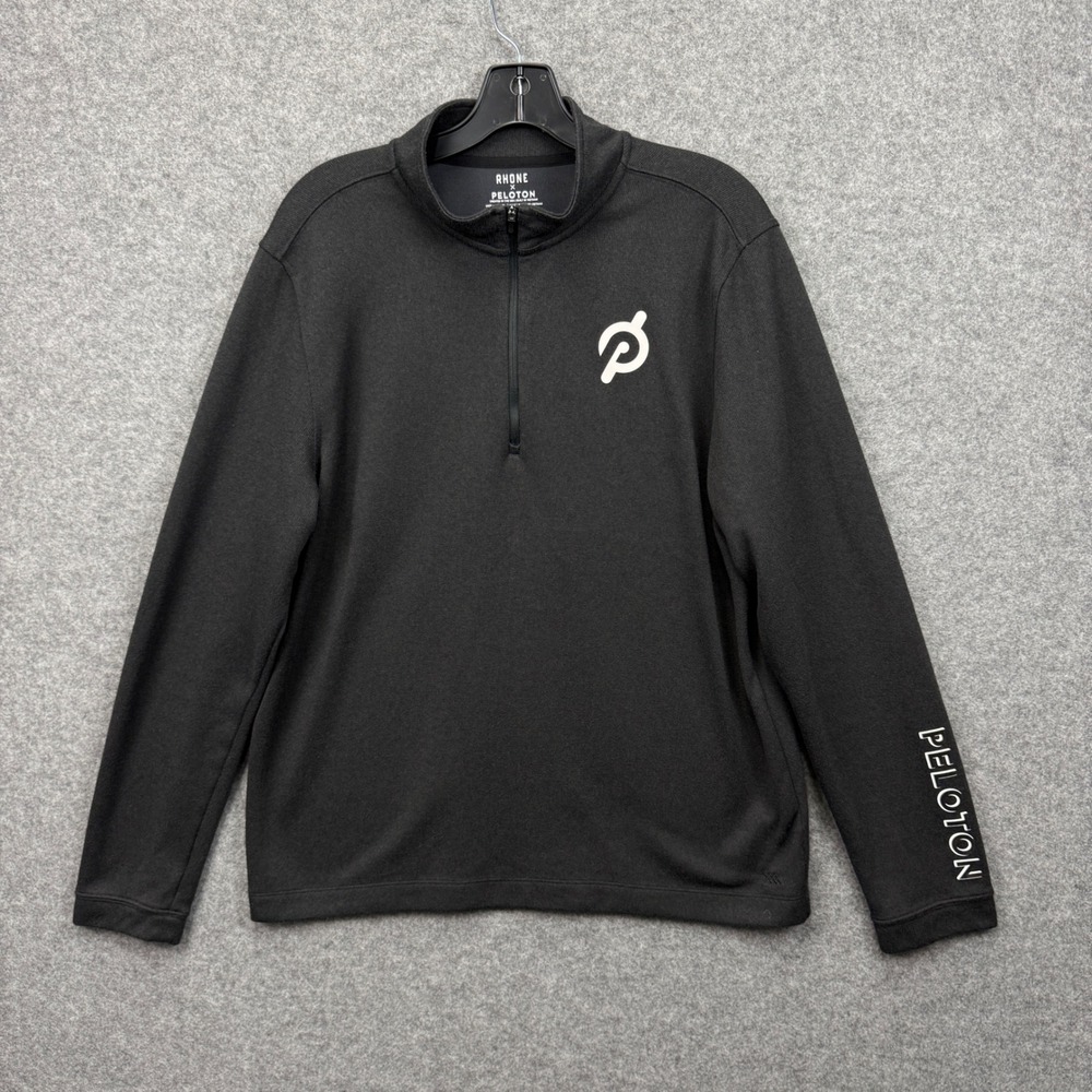 Rhone x Peloton Mens Black Quarter Zip Pullover Long Sleeve Active Top Large